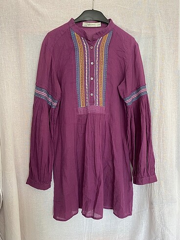 Zara Mor Keten Tunik Etnik Desenli M