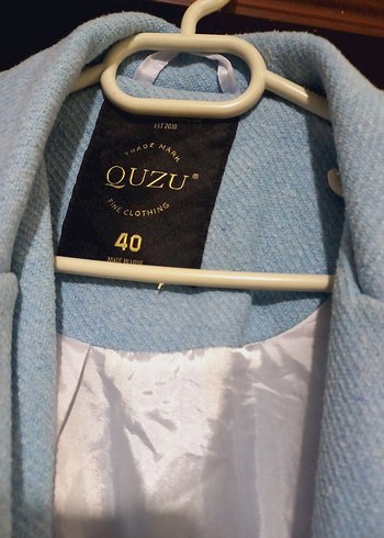 Quzu Mavi Kemerli Kadın Kaban - Görsel 3