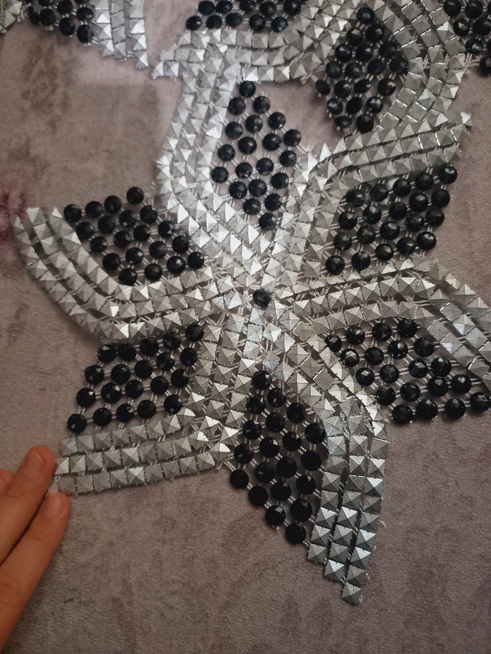 Bohem Siyah Beyaz Yıldız Desenli El Yapımı Duvar Süsü 5 parça - Görsel 2