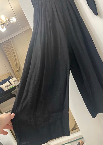 Uzun Kollu Siyah Salaş Kadın tulum - Görsel 3