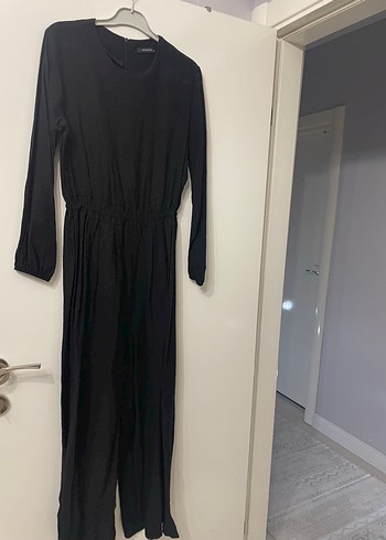 Uzun Kollu Siyah Salaş Kadın tulum - Görsel 2