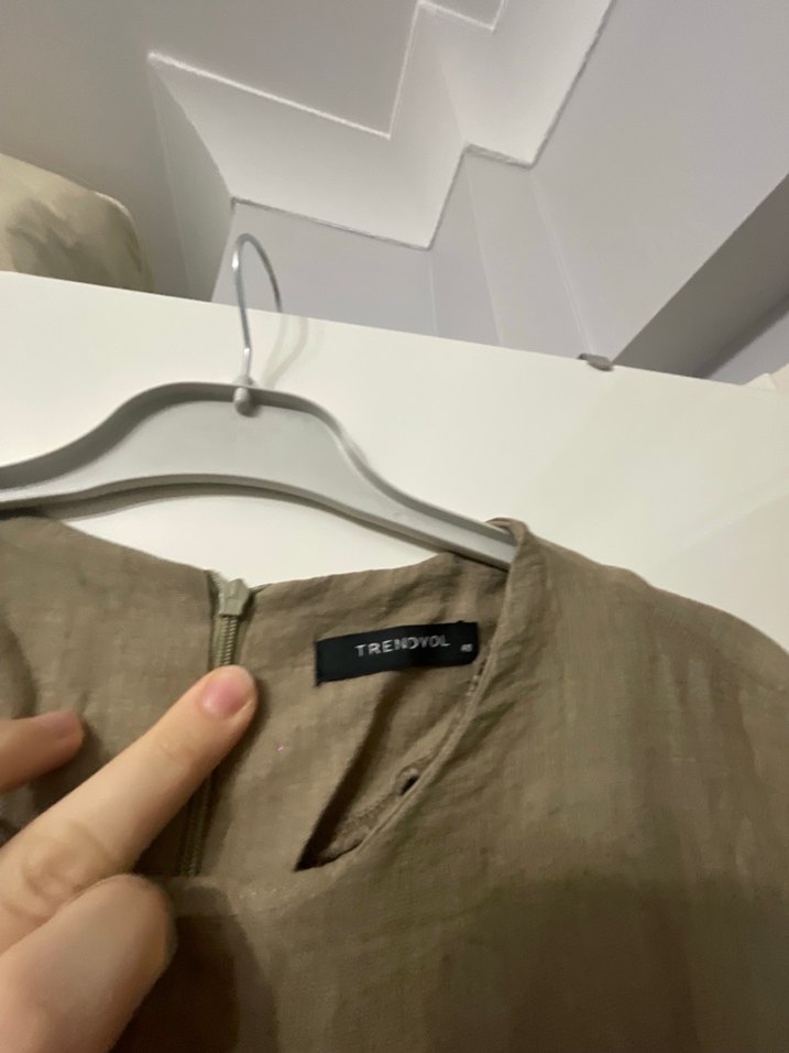 Bej Uzun Keten tulum Salaş Kesim - Görsel 4