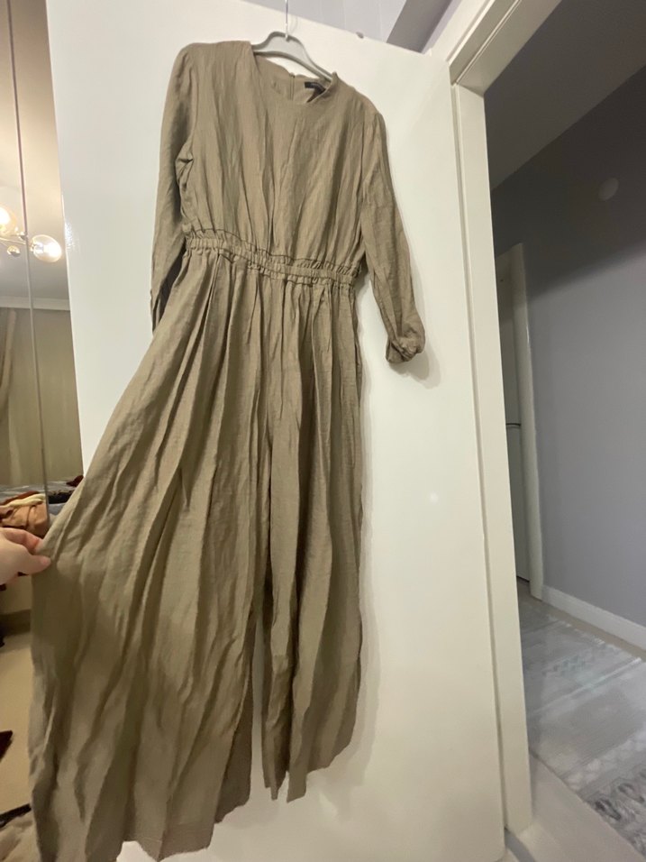 Bej Uzun Keten tulum Salaş Kesim - Görsel 2