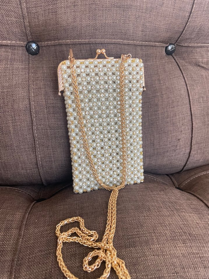 İnci İşlemeli Örgü Kadın Çanta - Görsel 4