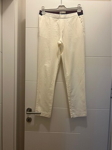 Mudo Collection Keten pantolon (Ekru renk) (38)