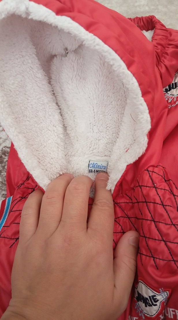 Kız Bebek Kapüşonlu Kırmızı Kaydırmaz Tulum - Görsel 4