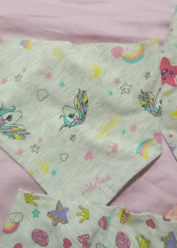 Diğer Pastel Renkli Baskılı Bebek önlük 6 adet