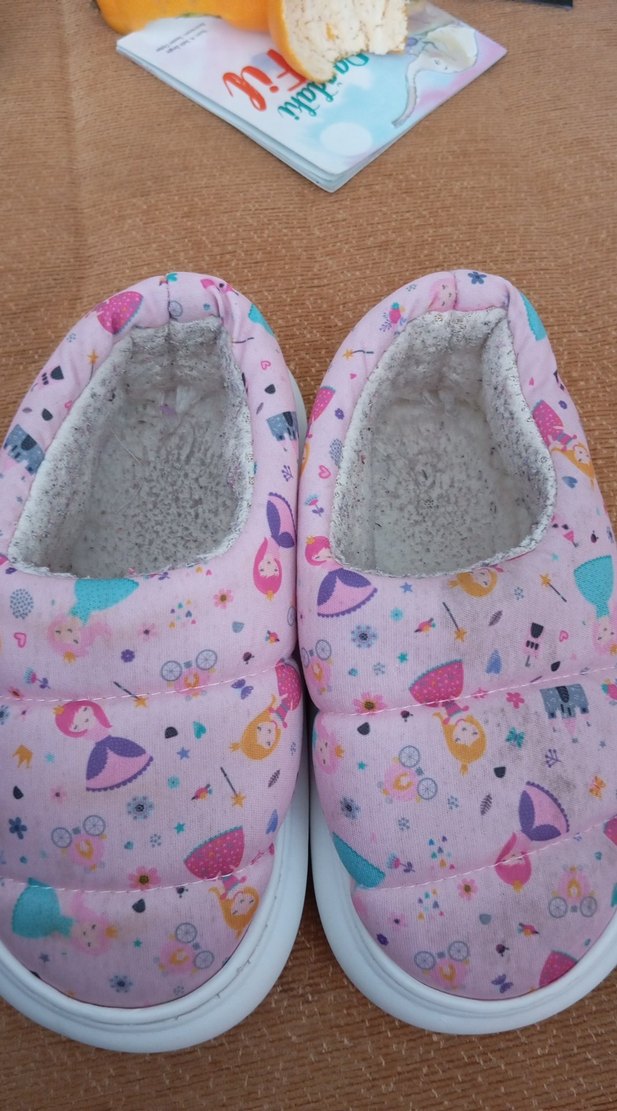 Kız Çocuk Pembe Baskılı Sıcak Terlik - Görsel 2