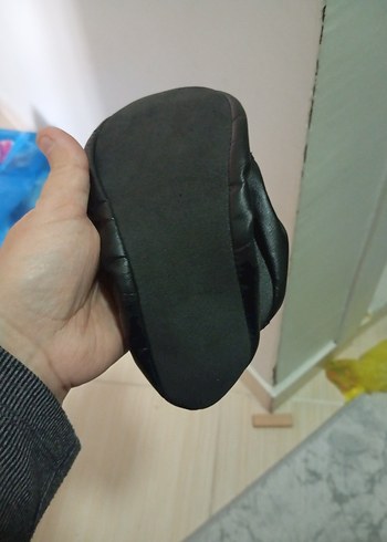 Siyah Biker Tarzı Elastik pisi pisi babet - Görsel 3