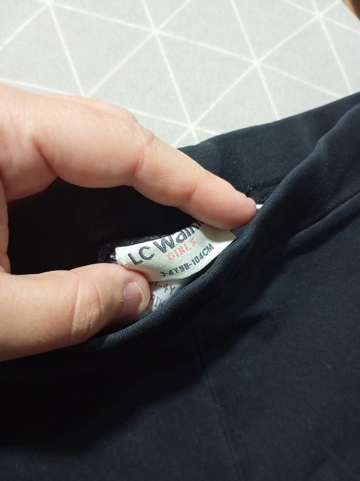 Kız Çocuk Siyah Pembe Yan Şeritli Tayt - Görsel 2