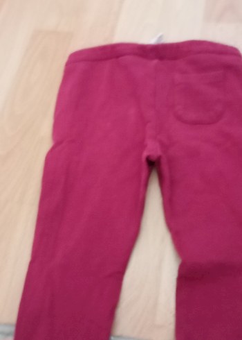 Bordo Kız Çocuk Volanlı Rahat Tayt - Görsel 3