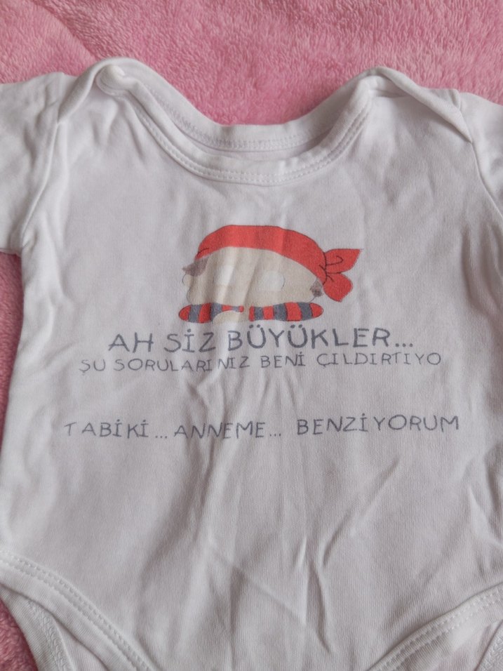 Beyaz Kısa Kollu Baskılı Bebek Body - Görsel 2