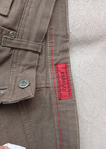 Erkek Kahverengi Bol Kesim Kot Pantolon - Görsel 4