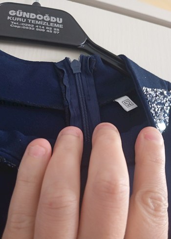 Mavi Uzun Kollu  Kadın abiyeElbise - Görsel 2