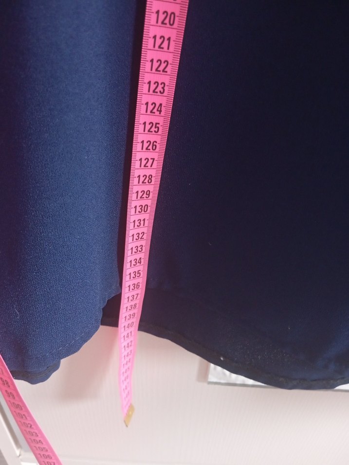 Mavi Uzun Kollu  Kadın abiyeElbise - Görsel 5