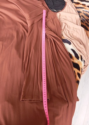 Kahverengi Boğazlı yelekli elbise - Görsel 3