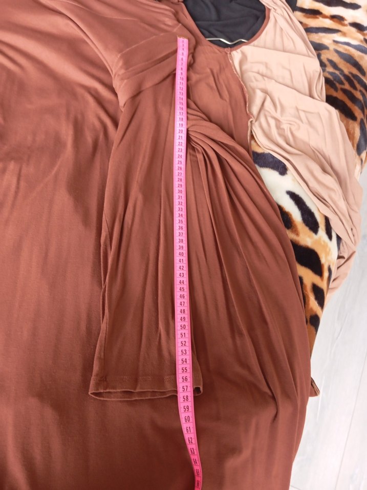 Kahverengi Boğazlı yelekli elbise - Görsel 3