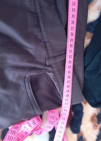 Kadın Kahverengi Mini Rahat Kesim Kumaş Pantolon - Görsel 3