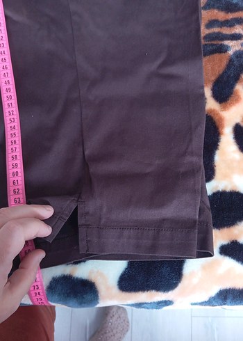 Kadın Kahverengi Mini Rahat Kesim Kumaş Pantolon - Görsel 8