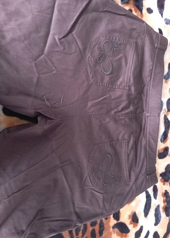 Kadın Kahverengi Mini Rahat Kesim Kumaş Pantolon - Görsel 6