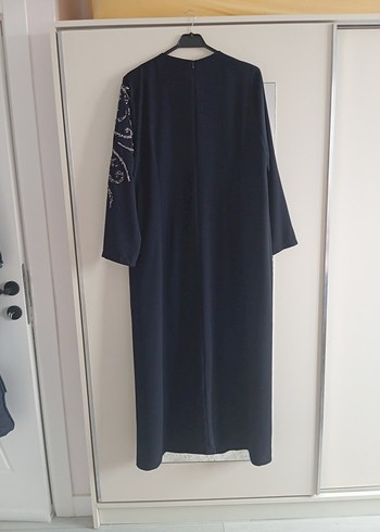 Nakışlı Lacivert Uzun Kollu abiye Elbise - Görsel 5