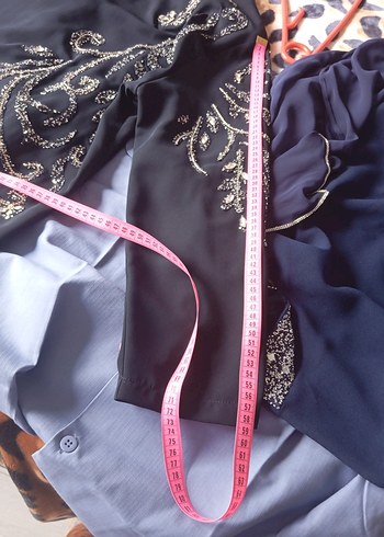 Nakışlı Lacivert Uzun Kollu abiye Elbise - Görsel 8