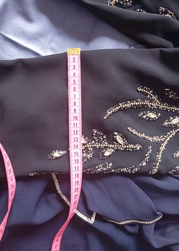 Nakışlı Lacivert Uzun Kollu abiye Elbise - Görsel 9