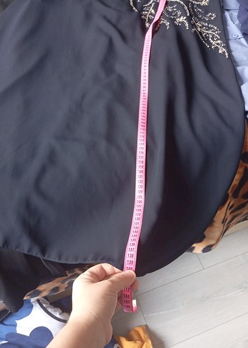 Nakışlı Lacivert Uzun Kollu abiye Elbise - Görsel 6