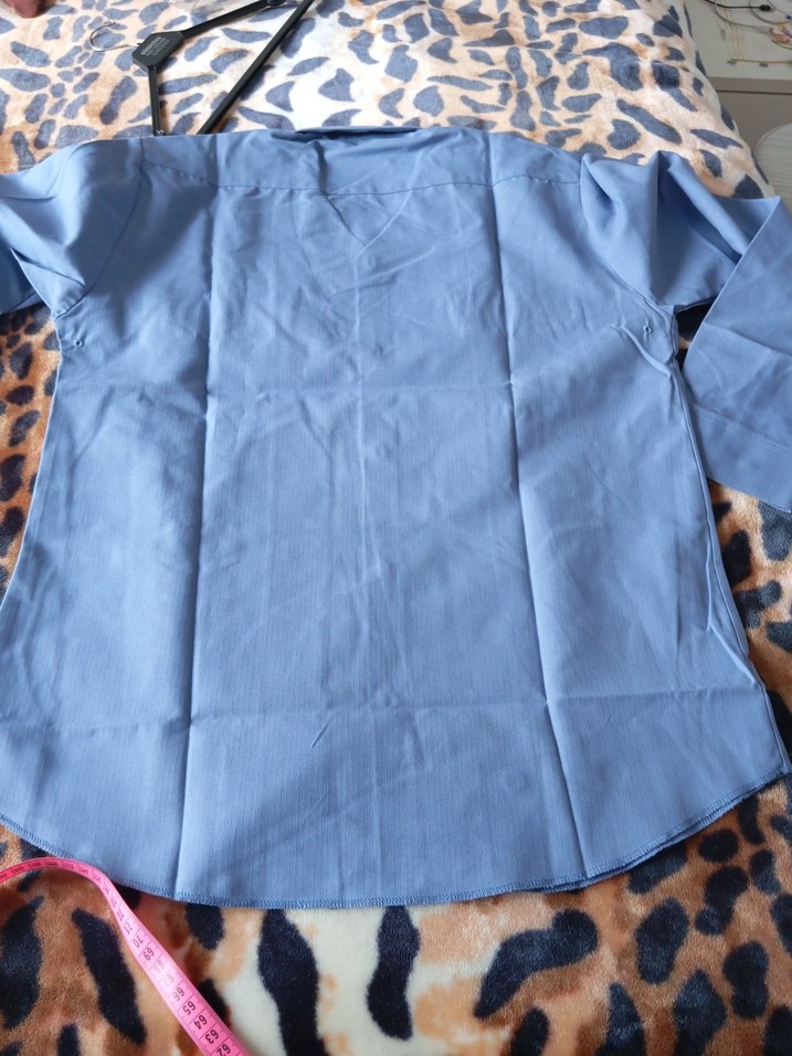 Düğmeli Midi gömlek Notch Yaka, Mavi - Görsel 2