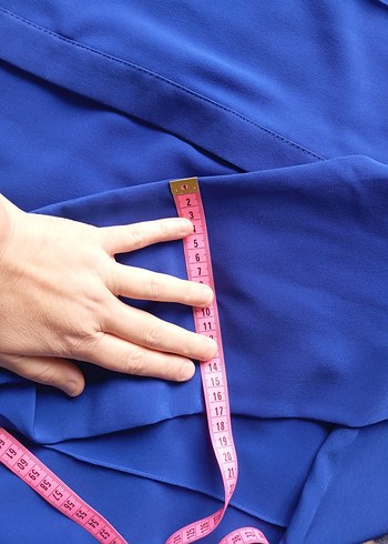 Uzun Kollu Mavi Kadın Tunik - Görsel 8