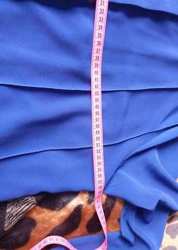 Uzun Kollu Mavi Kadın Tunik - Görsel 6