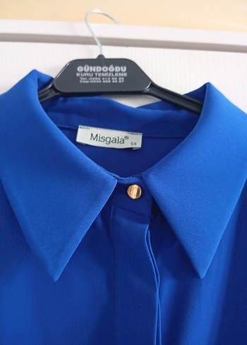 Uzun Kollu Mavi Kadın Tunik - Görsel 2