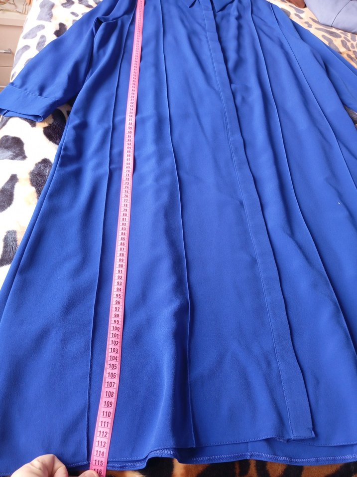 Uzun Kollu Mavi Kadın Tunik - Görsel 4