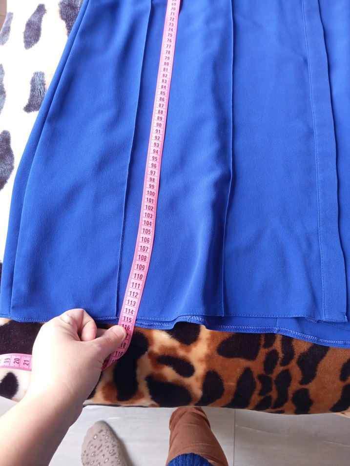 Uzun Kollu Mavi Kadın Tunik - Görsel 5