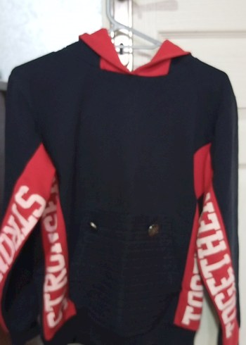 Koyu Kırmızı Kapüşonlu Erkek Sweatshirt - Görsel 2