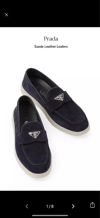 prada suede loafer lacivert