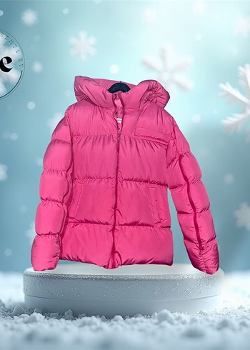 Pembe Fermuarlı Kadın Kışlık Mont