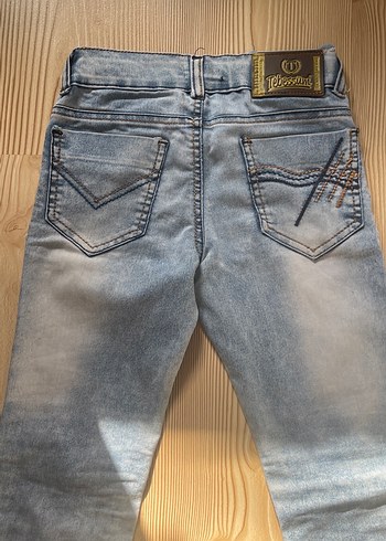 8 Yaş Beden mavi Renk Erkek Çocuk Mavi Denim Yırtık Pantolon