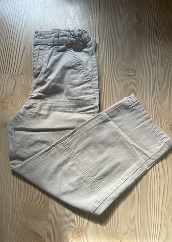 Bej Baggy Erkek Çocuk Keten Pantolon