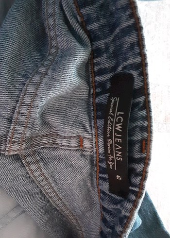 40 Beden mavi Renk Mavi Rahat Kesim Kadın Denim Pantolon