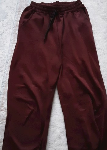 Bordo Midi Kadın Salaş Pantolon