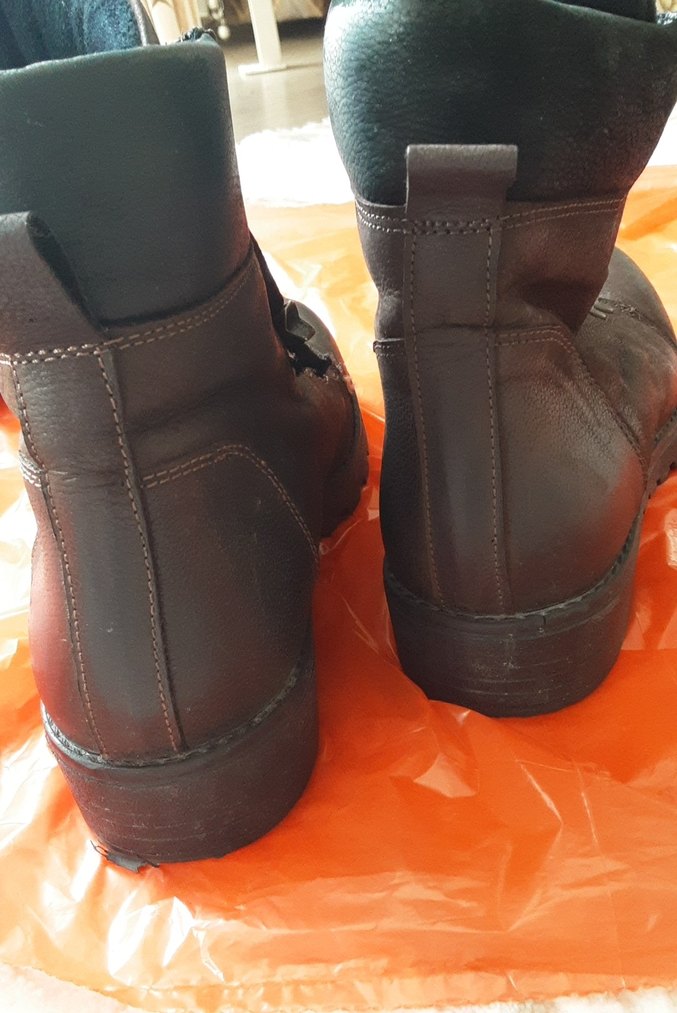 Kahverengi Deri Bağcıklı Yüksek Topuklu Botlar - Görsel 4