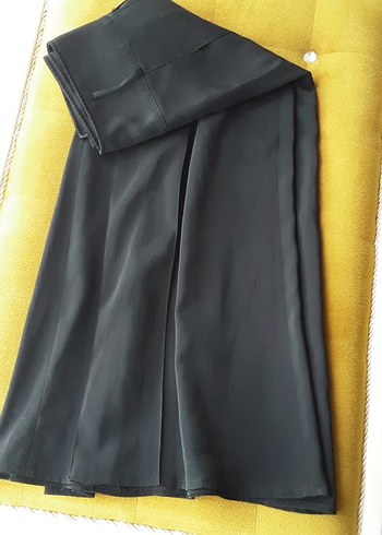 Siyah Kadın Uzun Silky Kumaş Pantolon - Görsel 3