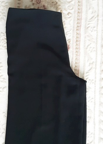 Kadın Siyah Midi Kumaş Pantolon - Görsel 2