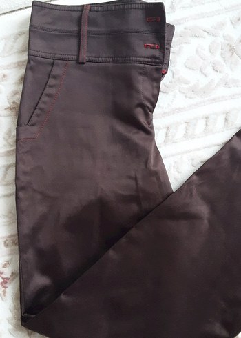 Kahverengi  Kadın Kumaş Pantolon - Görsel 3