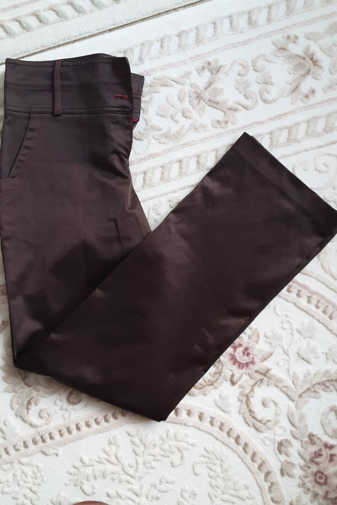 Kahverengi  Kadın Kumaş Pantolon - Görsel 2