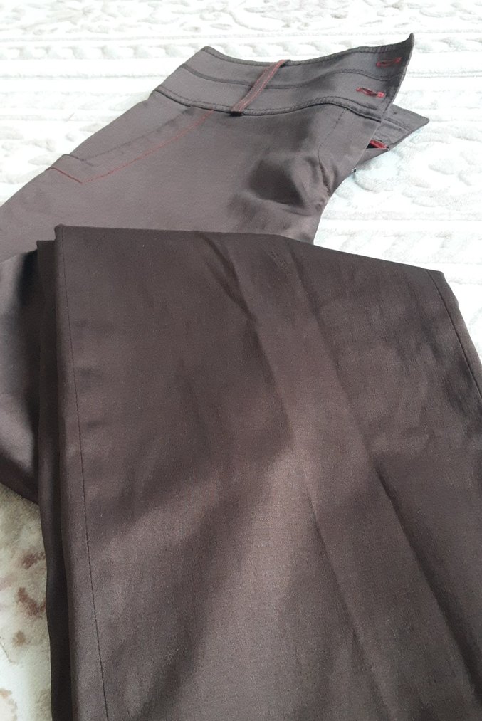 Kahverengi  Kadın Kumaş Pantolon - Görsel 4