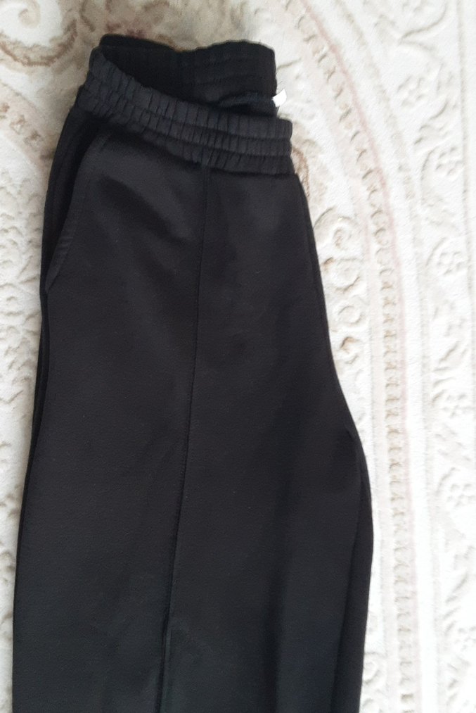 Kadın Siyah Rahat Kesim Kumaş Pantolon - Görsel 2