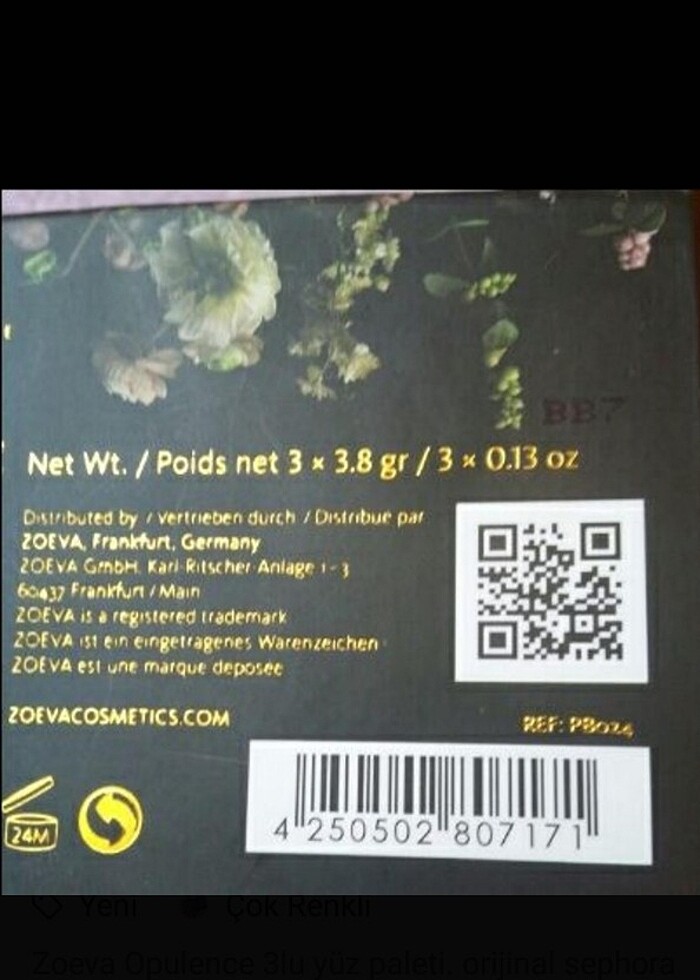 Zoeva Opulence 3lu yüz paleti. orijinal sephora dan alındi. aydı - Görsel 3