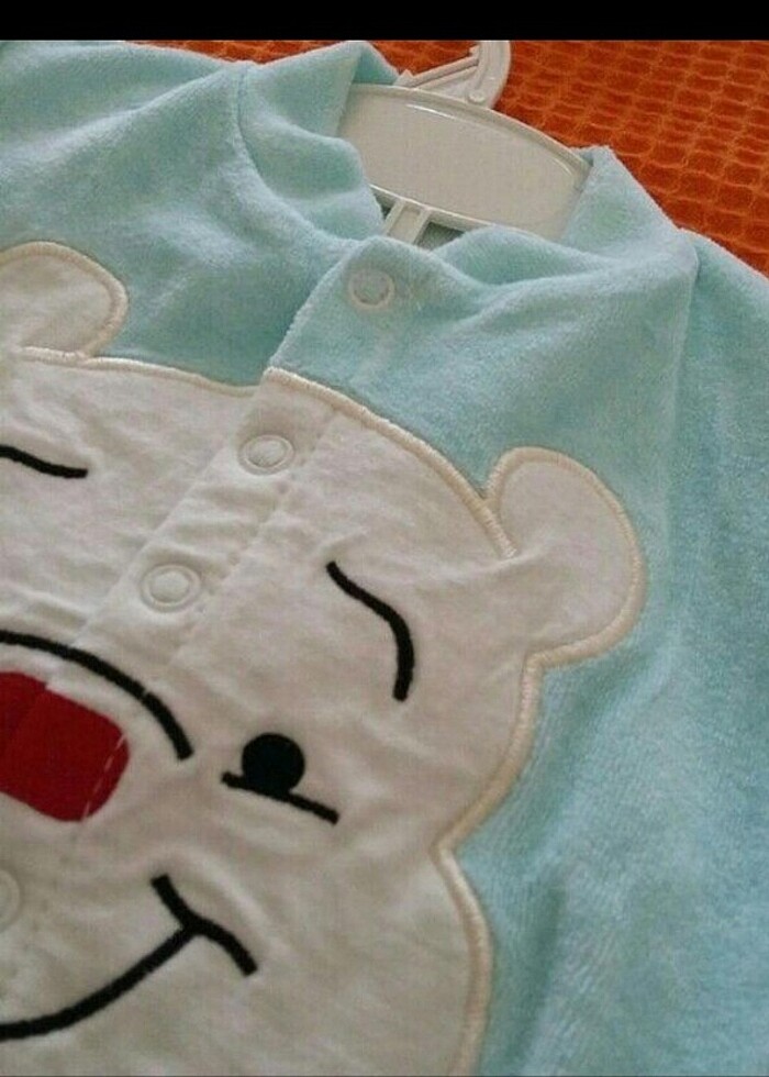 TURKUAZ KADİFE CITCITLI TULUM. 0-3 AY. - Görsel 3